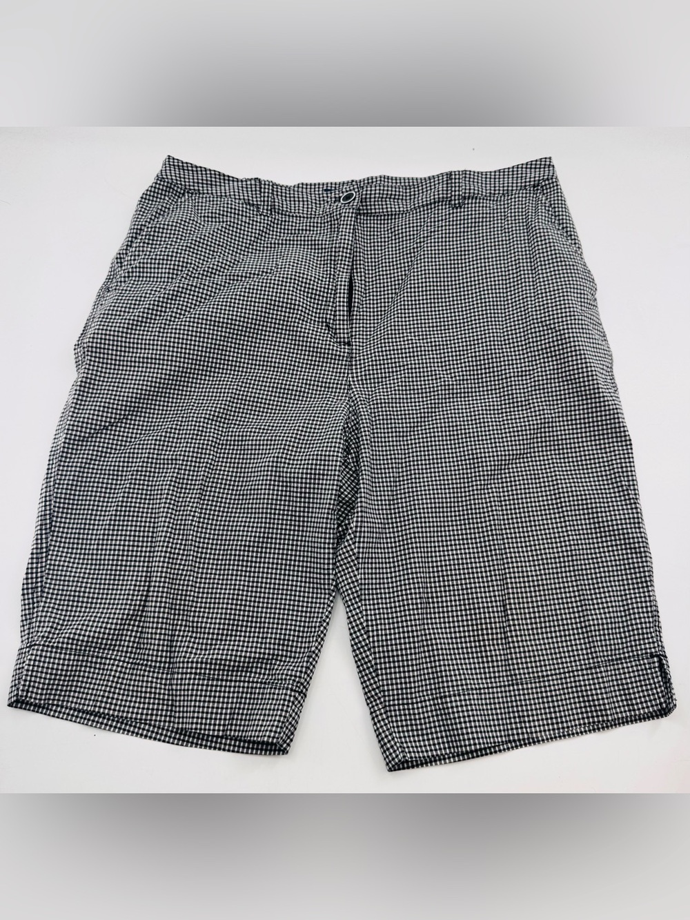 Shorts Karen Scott Bermuda Gingham Blk & Wht Size 16 Women’s Summer Checkered